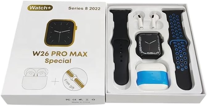 W26 Pro Max Smart Watch with Bluetooth Earphones Microphone Series 8